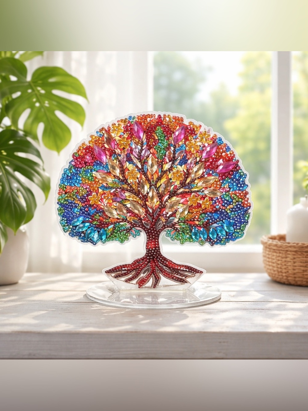 Colorful Tree of Life Crystal Art